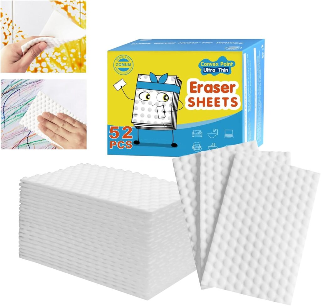 Magic Eraser thin sheets for wall and surface cleaning without chemicals