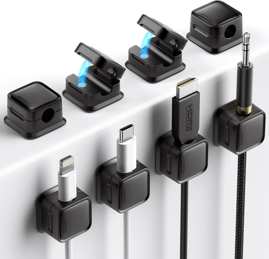 Magnetic cable organizer strip – TikTok Amazon gadget for managing messy charger cables