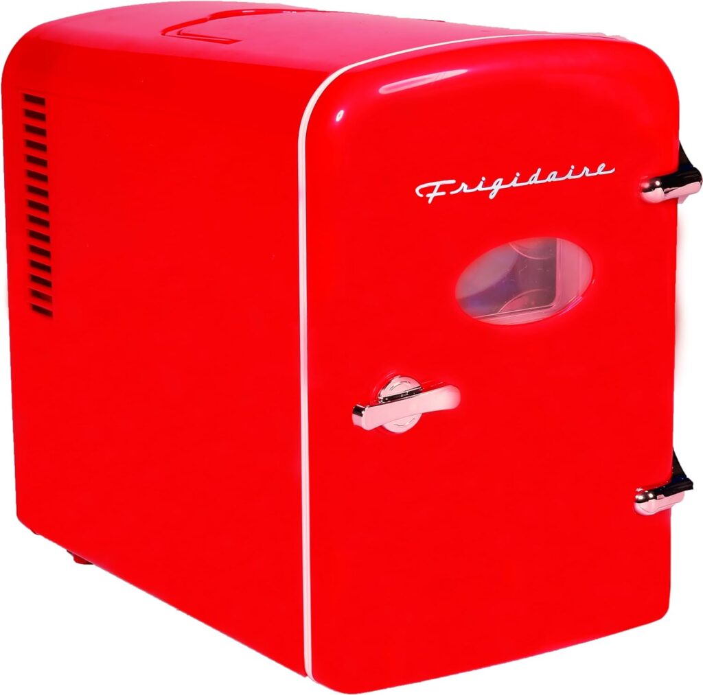 Mini fridge for bedroom snacks, drinks, and skincare – quiet and compact design