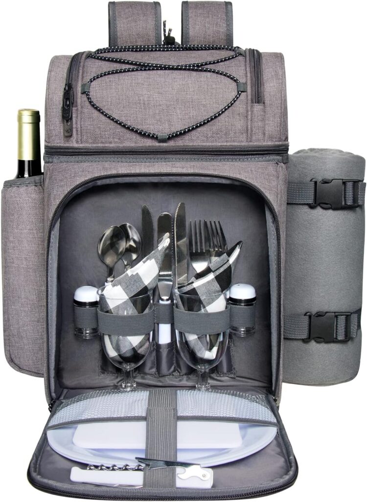 Ground-staked wine holders keeping drinks upright on grass.