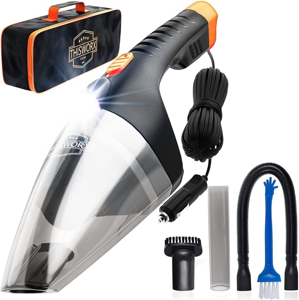 Portable high power car vacuum cleaner for interior detailing