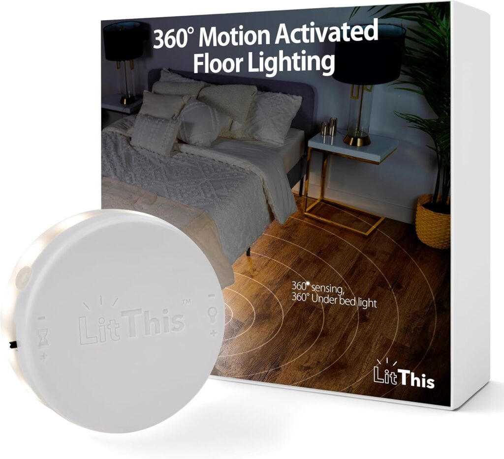 Under-bed motion sensor LED light strips for nighttime visibility – smart bedroom lighting idea