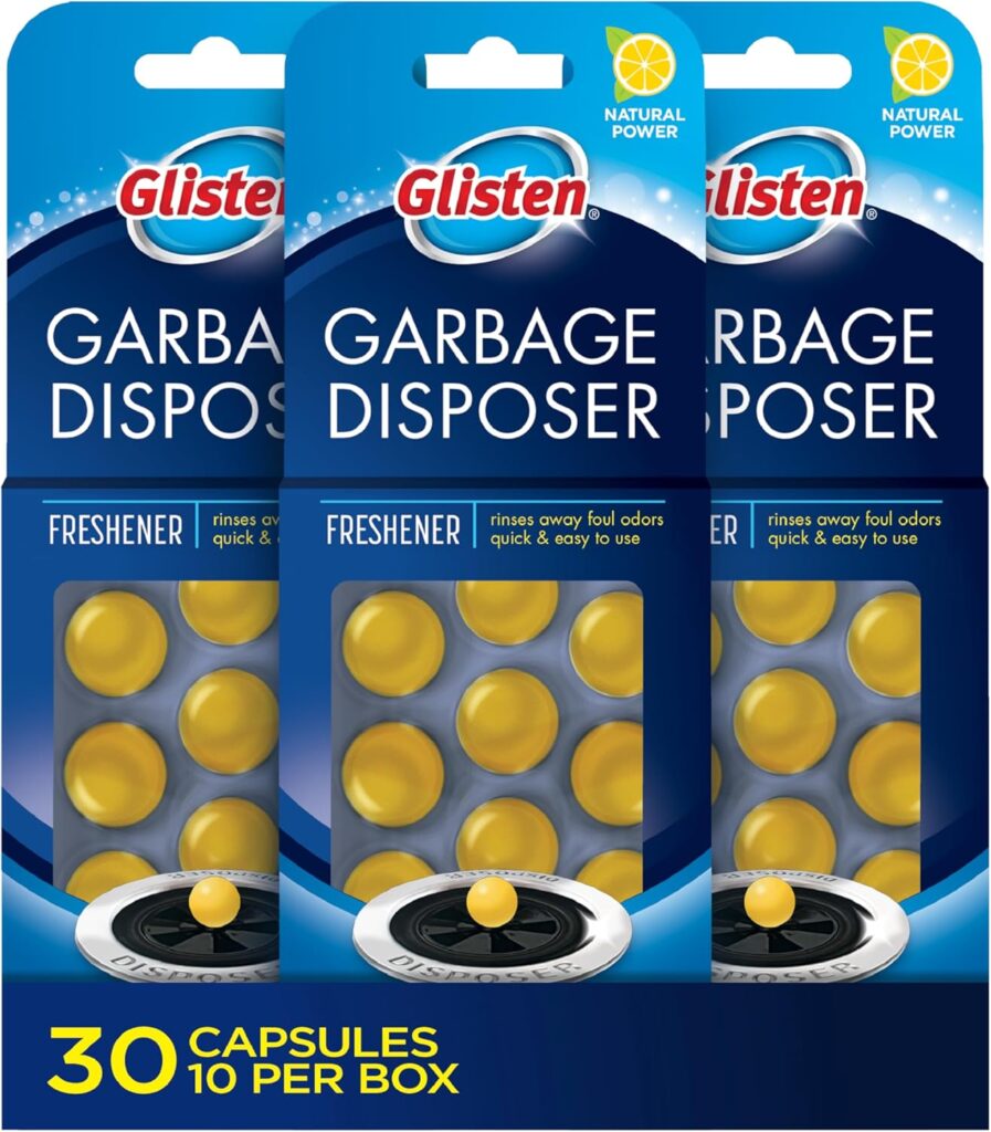 Citrus-scented disposal cleaner pods for kitchen sink odor removal