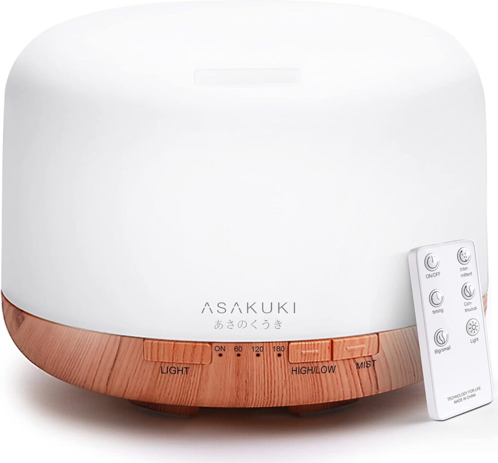 Quiet humidifier with essential oil tray and night light – top bedside air humidifier