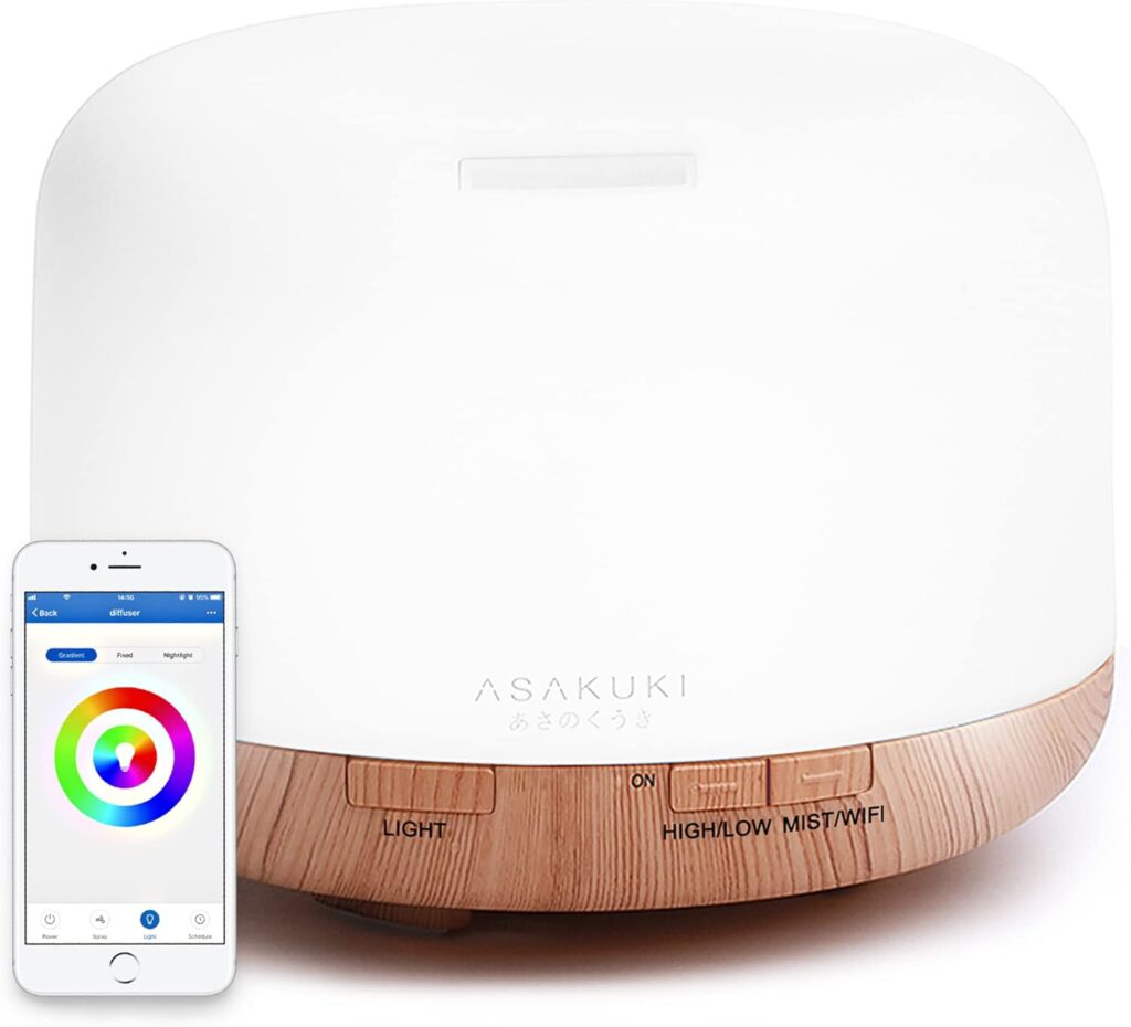 Aromatherapy diffuser with color-changing LED light – calming bedroom essential