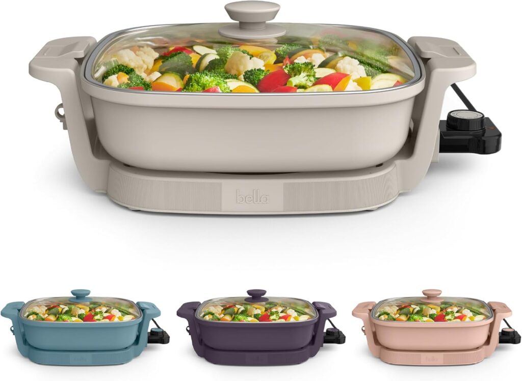 BELLA Electric Ceramic Skillet – Cook family meals faster and healthier with this spacious, non-toxic electric skillet.