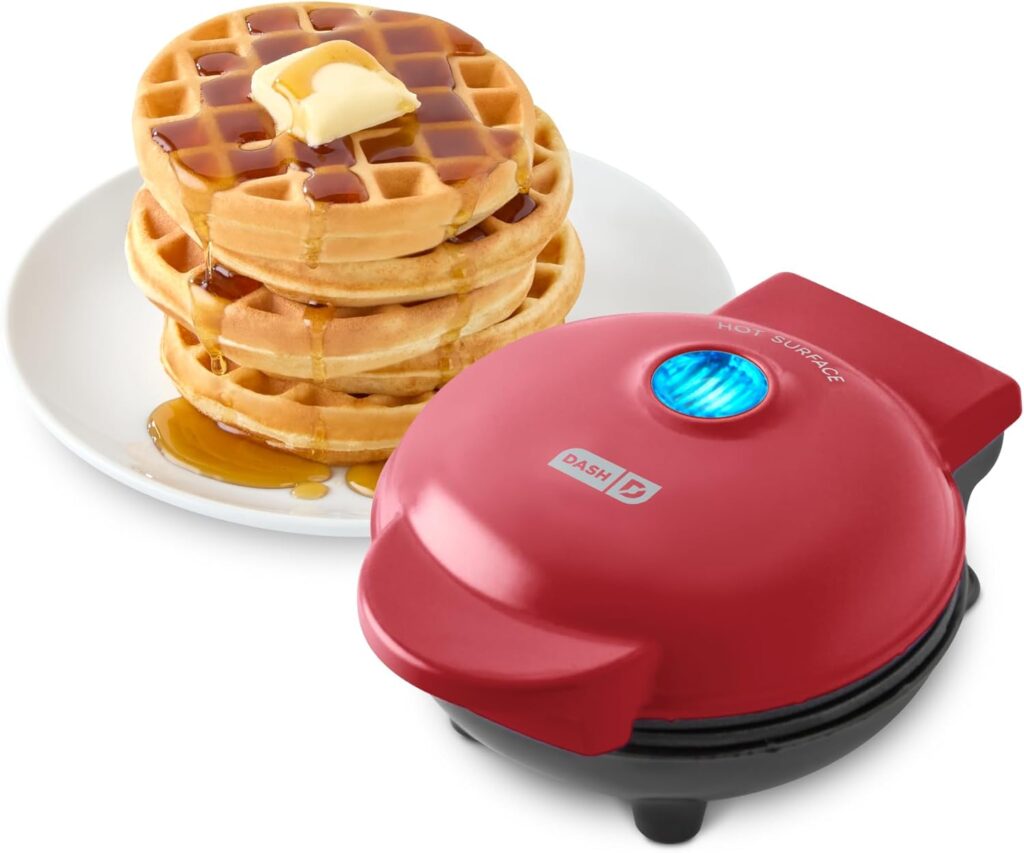 Compact nonstick waffle maker ideal for single-serve waffles, paninis, and hash browns with fast heat-up and easy cleanup